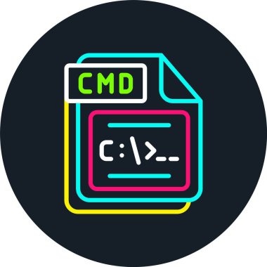 CMD Line Multi Color Icon clipart