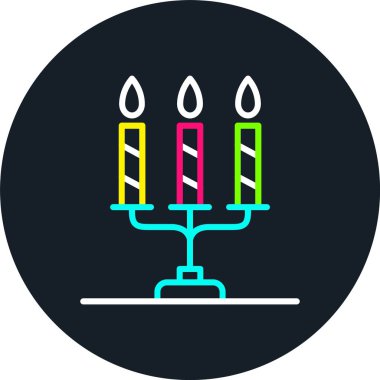 Mum Tutucu Satırı Çok Renkli Simge