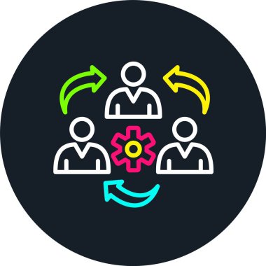 Koordinasyon Satırı Çok Renkli Simge