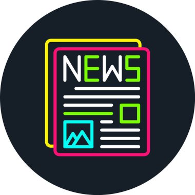 Gazete Satırı Çok Renkli Simge