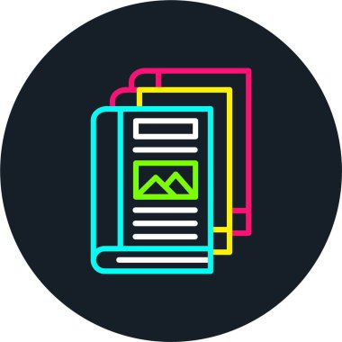 Kitap Satırı Çoklu Renk Simgesi