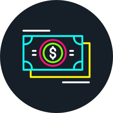 Dolar Çizgisi Çoklu Renk Simgesi