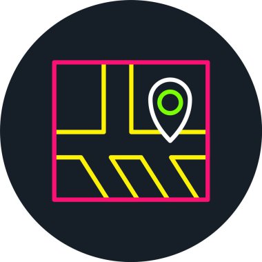 Gps Satırı Çoklu Renk Simgesi