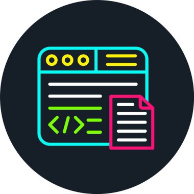 Web Sitesi Satırı Çoklu Renk Simgesi