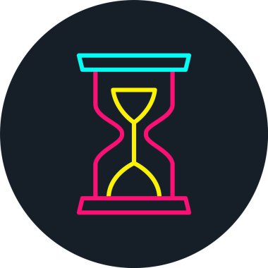 Kum Saati Hattı Çok Renkli Simge