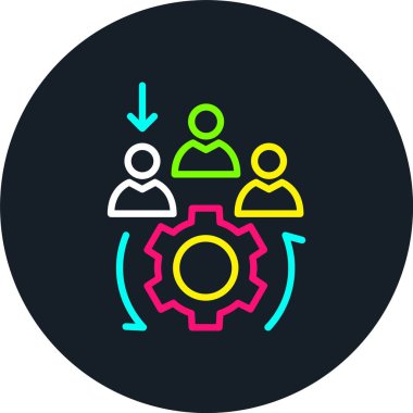 Seçim Süreci Satırı Çok Renkli Simge