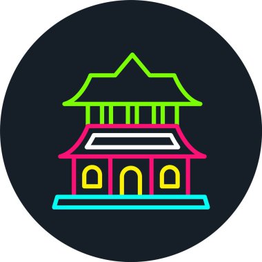 Tapınak Çizgisi Çok Renkli Simgesi