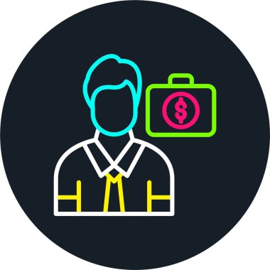 İşadamı Satırı Çok Renkli Simge