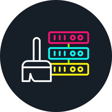 Veri Temizleme Çizgisi Çok Renkli Simge