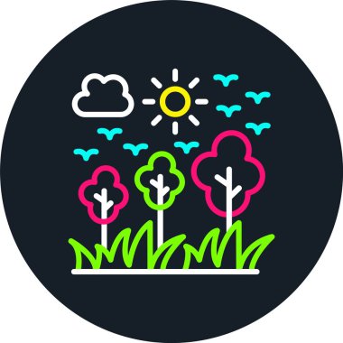 Orman Çizgisi Çok Renkli Simge