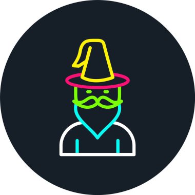 Sihirbaz Satırı Çok Renkli Simge