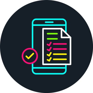 Kontrol Listesi Satırı Çok Renkli Simgesi