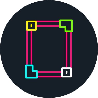 Çerçeve Çizgisi Çoklu Renk Simgesi