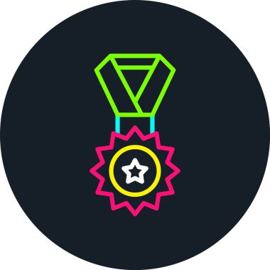 Madalya Çizgisi Çok Renkli Simgesi