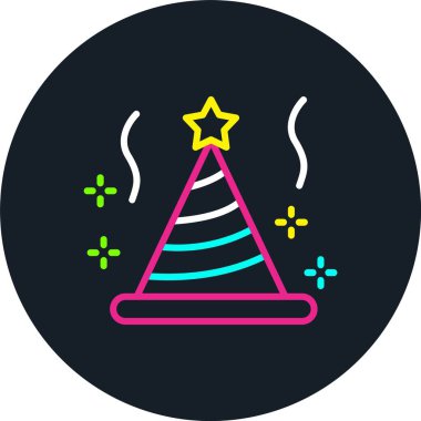 Parti Şapkası Satırı Çok Renkli Simge