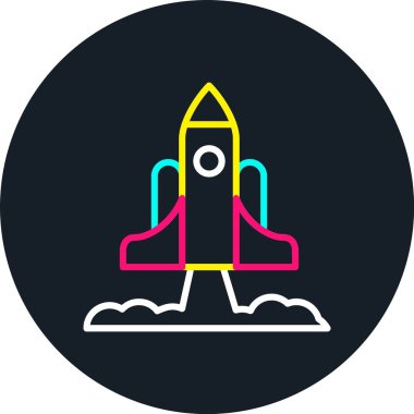 Roket Fırlatma Satırı Çok Renkli Simge