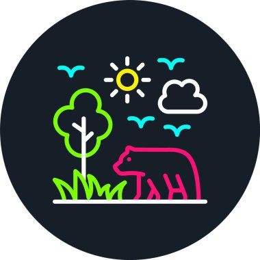 Vahşi Yaşam Hattı Çok Renkli Simge