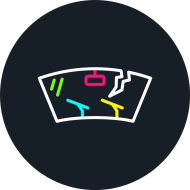 Çatlak Ön Kalkan Çizgisi Çok Renkli Simge