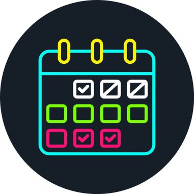 Takvim Satırı Çok Renkli Simge