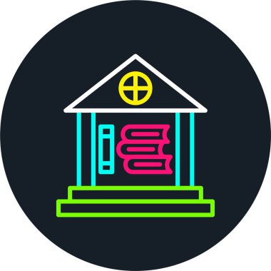 Kütüphane Satırı Çok Renkli Simge