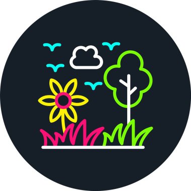 Doğa Çizgisi Çok Renkli Simgesi