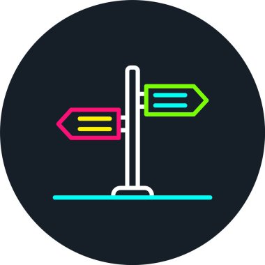 Sokak İşareti Çizgisi Çok Renkli Simge