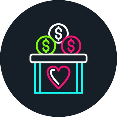 Bağış Çizgisi Çoklu Renk Simgesi