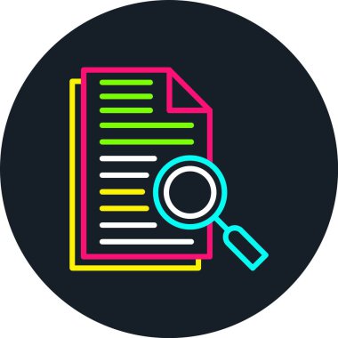 Dosya Satırı Çok Renkli Simgeyi Ara