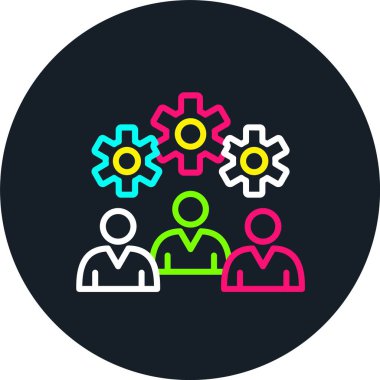 Takım Yönetimi Satırı Çok Renkli Simge