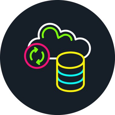 Yedekleme Satırı Çoklu Renk Simgesi