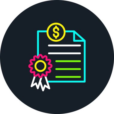 Sertifika Satırı Çoklu Renk Simgesi