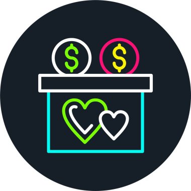 Charity Line Çok Renkli Simge