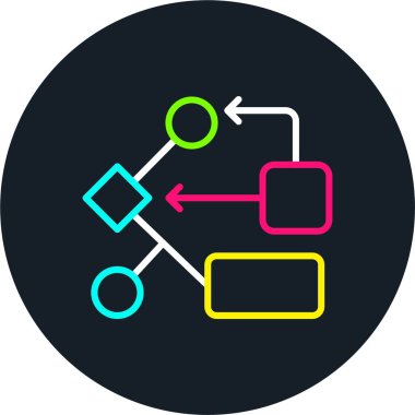 Karar Alma Satırı Çok Renkli Simgesi