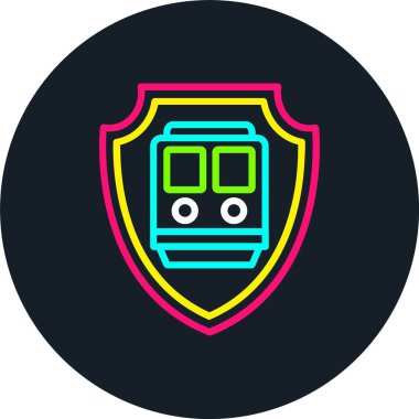 Güvenlik Hattı Çok Renkli Simge