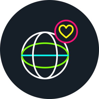 Dünya Çizgisi Çoklu Renk Simgesi