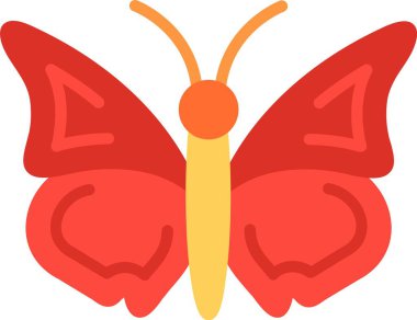 Kelebek Düz Vektör Simgesi Tasarımı