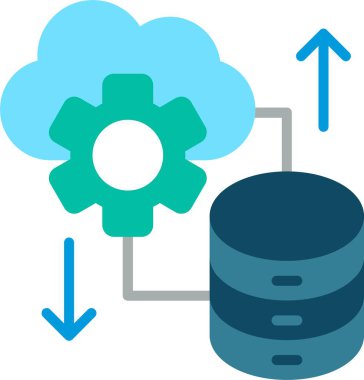 Bulut Veritabanı Düz Vektör Simgesi Tasarımı