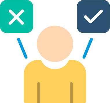 Karar Verme Düz Vektör Simgesi Tasarımı