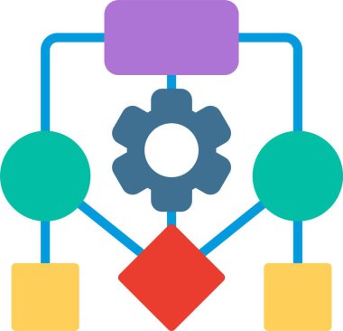 Akış Çizelgesi Düz Vektör Simgesi Tasarımı