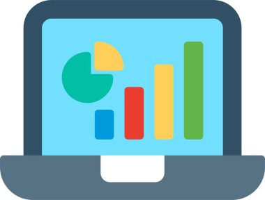 Büyüme Grafiği Düz Vektör Simgesi Tasarımı