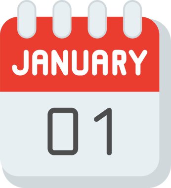 31 Ocak Düz Vektör Simgesi Tasarımı