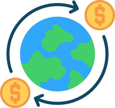 Para Aktarımı Düz Vektör Simgesi Tasarımı