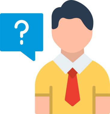 Soru Düz Vektör Simgesi Tasarımı