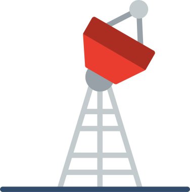 Uydu Kulesi Düz Vektör Simgesi Tasarımı