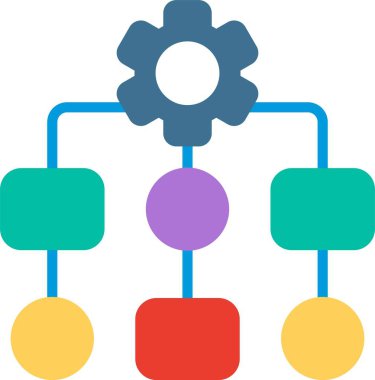 Algoritma Düz Vektör Simgesi Tasarımı