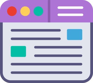 Tarayıcı Düz Vektör Simgesi Tasarımı