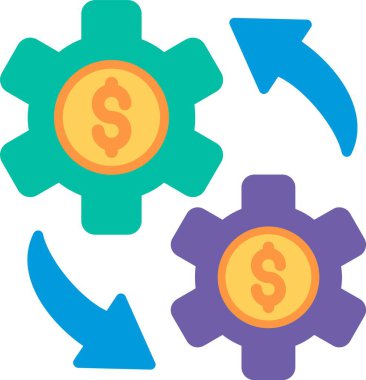 Para Yönetimi Düz Vektör Simgesi Tasarımı