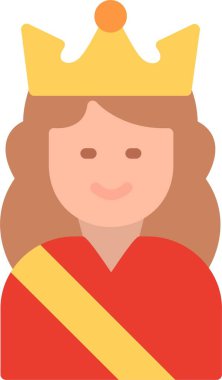Kraliçe Düz Vektör Simgesi Tasarımı