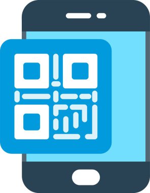 Qr Kod Düz Vektör Simgesi Tasarımı