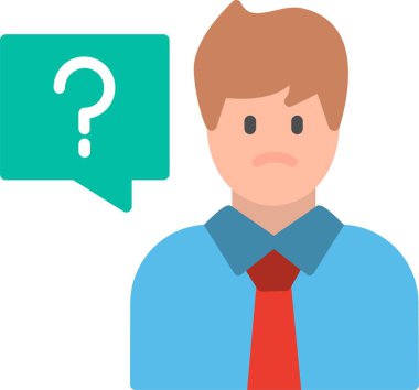 Soru Düz Vektör Simgesi Tasarımı